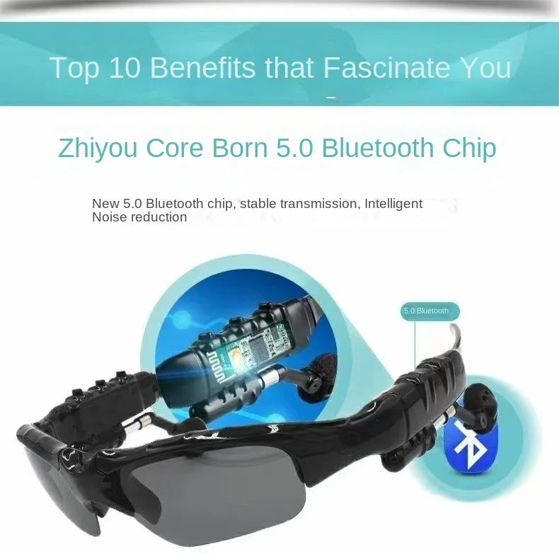 Wireless Bluetooth sunglasses with headphones