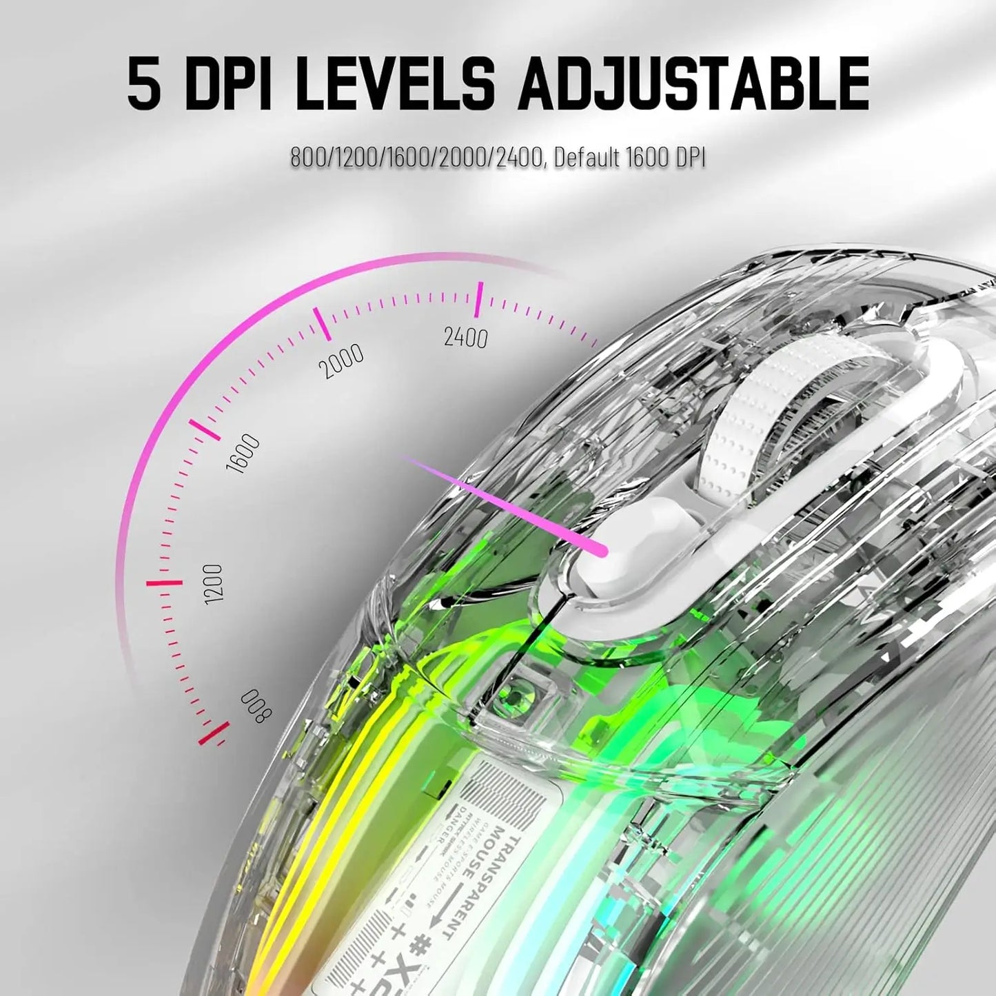 ATTACK SHARK X2 Pro Triple Mode Wireless Transparent Shell Gaming Mouse RGB Rechargeable 4000 DPI Rechargeable Dock Mouse