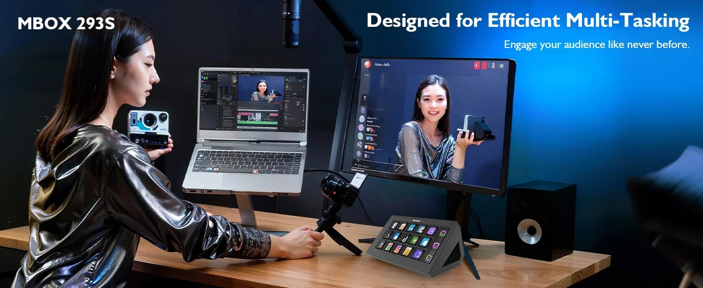 Mirabox 293s Streamdeck Visual 15 Keys Mini Keyboard Lcd Button Living Controller Button For Win/Macos Desktop Controller Custom