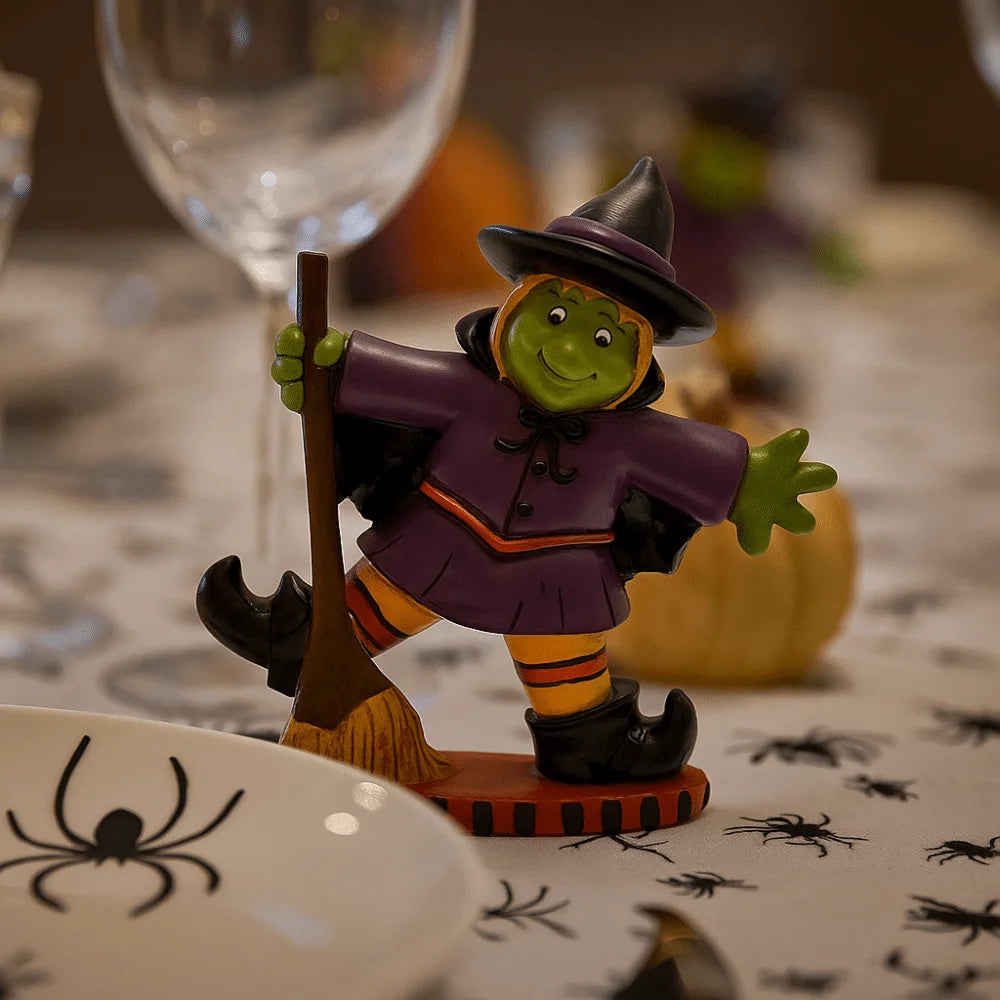 Halloween Themed Halloween Witch Figurine Handicraft Model Desk Witch Sculpture Collectible Display