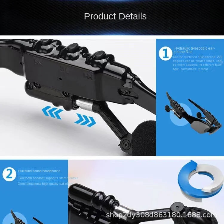 Wireless Bluetooth sunglasses with headphones