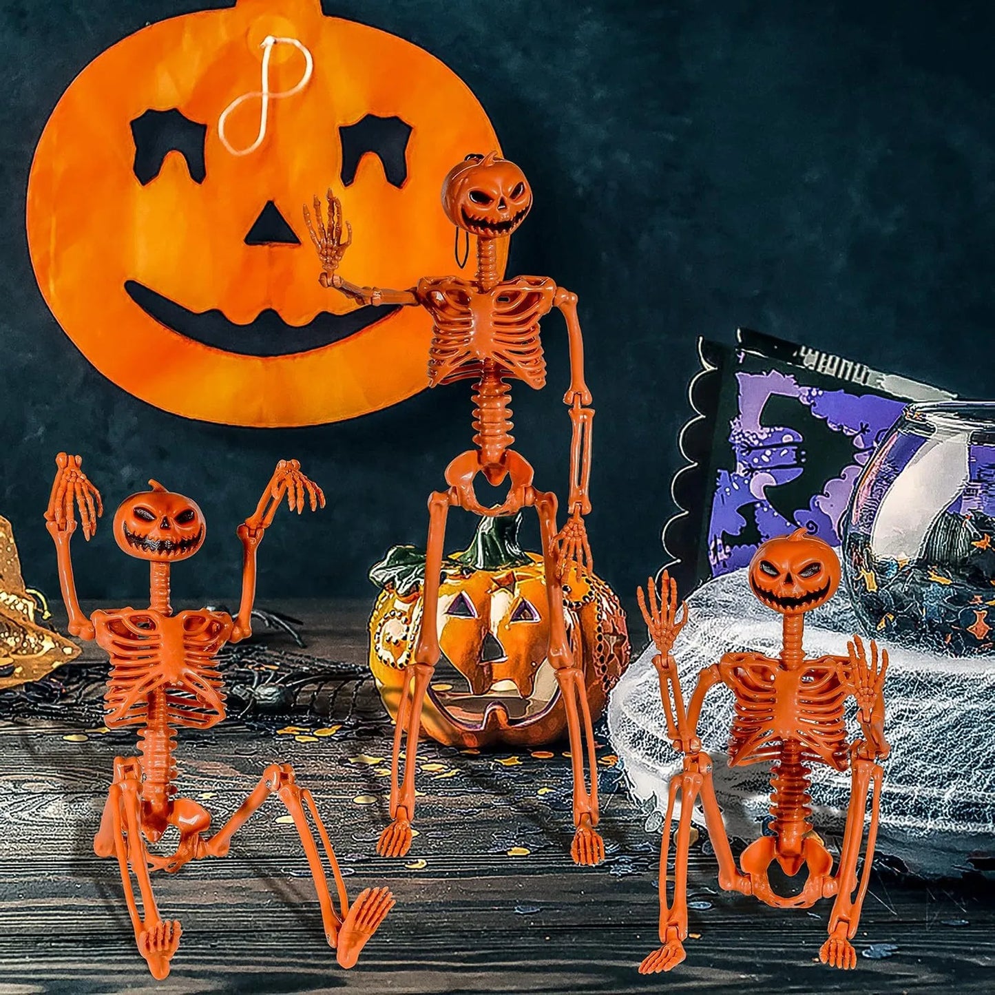 Halloween Human Shape Skeleton Posable Skeleton Human Shape Bones Halloween Herror Decorations Haunted House Horror Prop