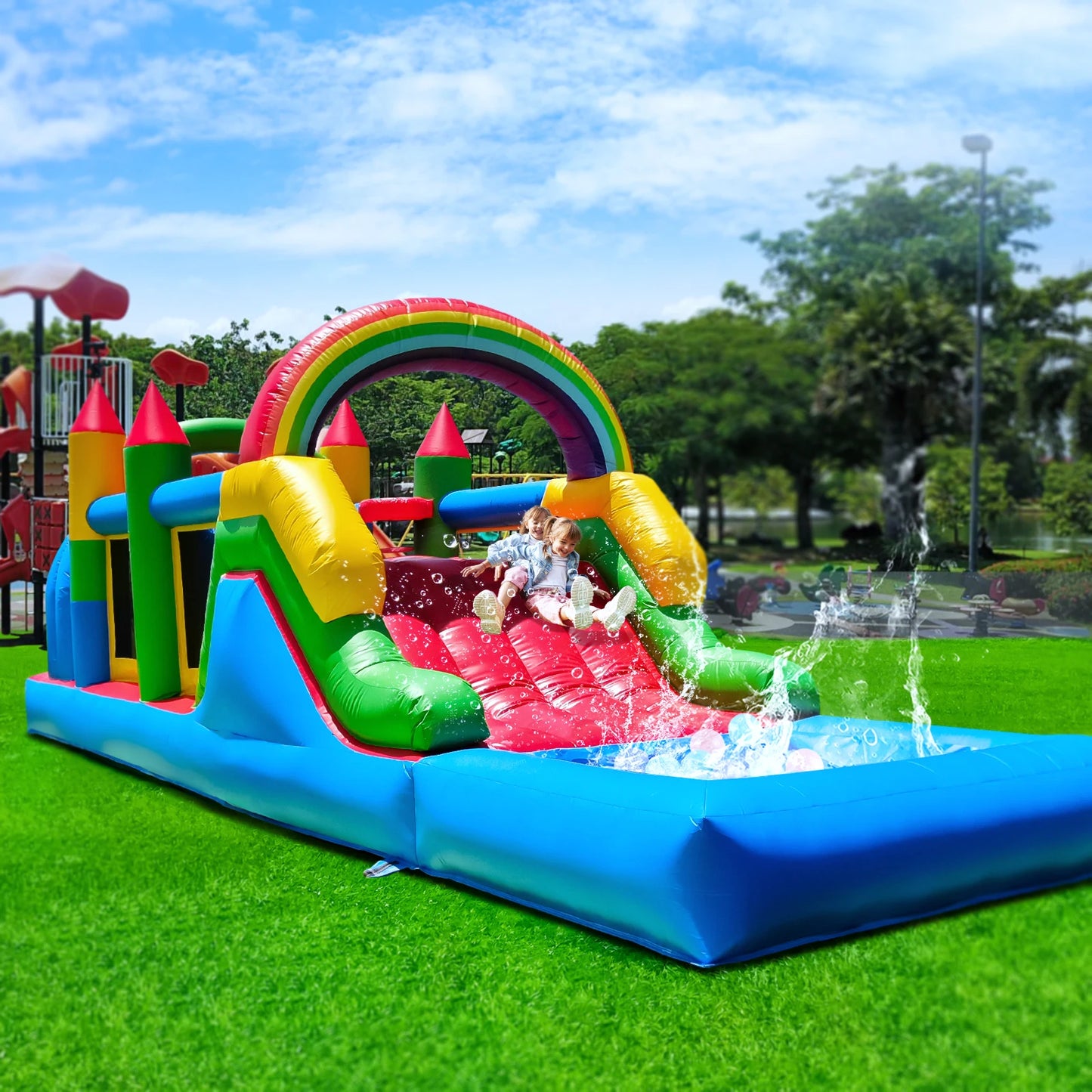 7.6x2.4x2.5m Commercial Grade Inflatable Obstacle Course Bounce House for Kids Parc pour enfants aire de jeux pour enfants