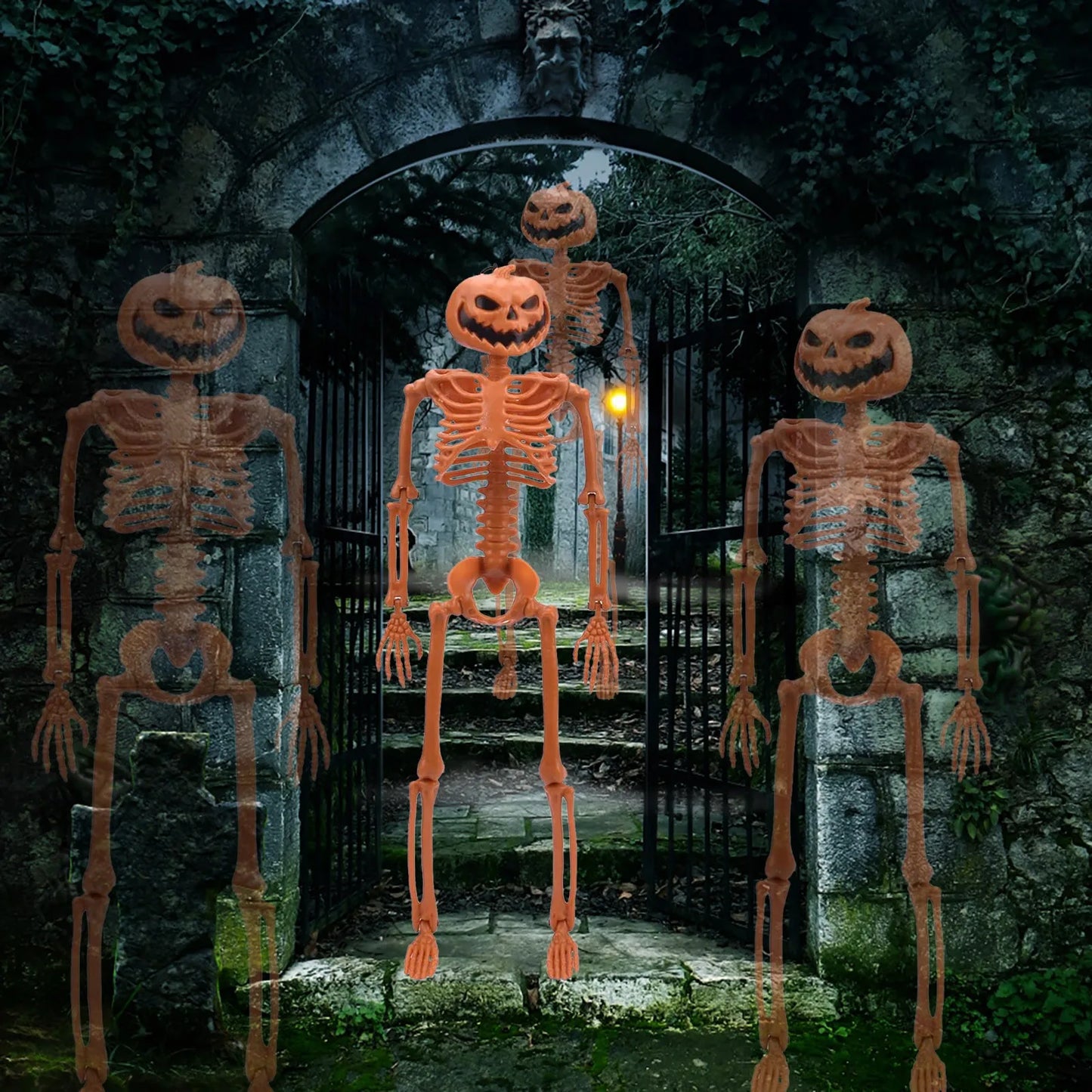 Halloween Human Shape Skeleton Posable Skeleton Human Shape Bones Halloween Herror Decorations Haunted House Horror Prop