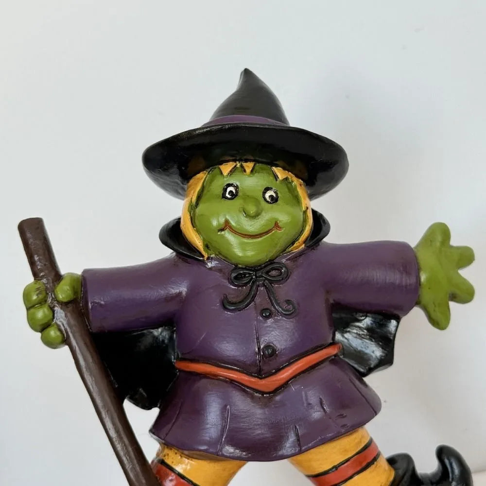 Halloween Themed Halloween Witch Figurine Handicraft Model Desk Witch Sculpture Collectible Display