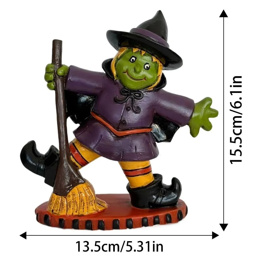 Halloween Themed Halloween Witch Figurine Handicraft Model Desk Witch Sculpture Collectible Display