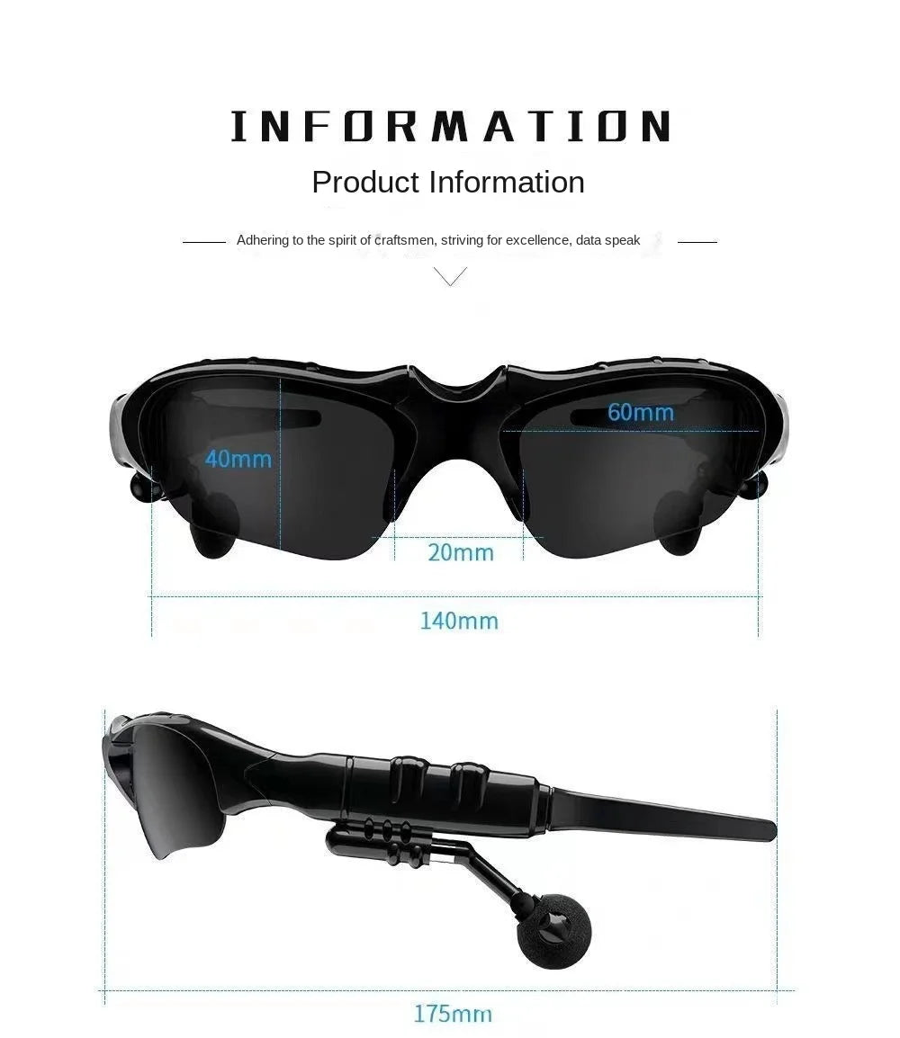 Wireless Bluetooth sunglasses with headphones