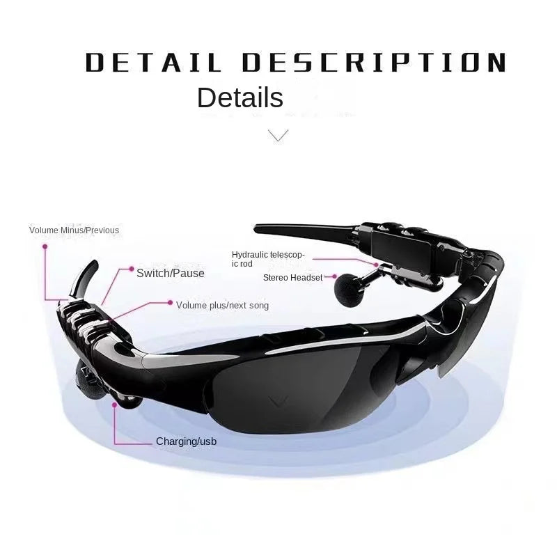 Wireless Bluetooth sunglasses with headphones