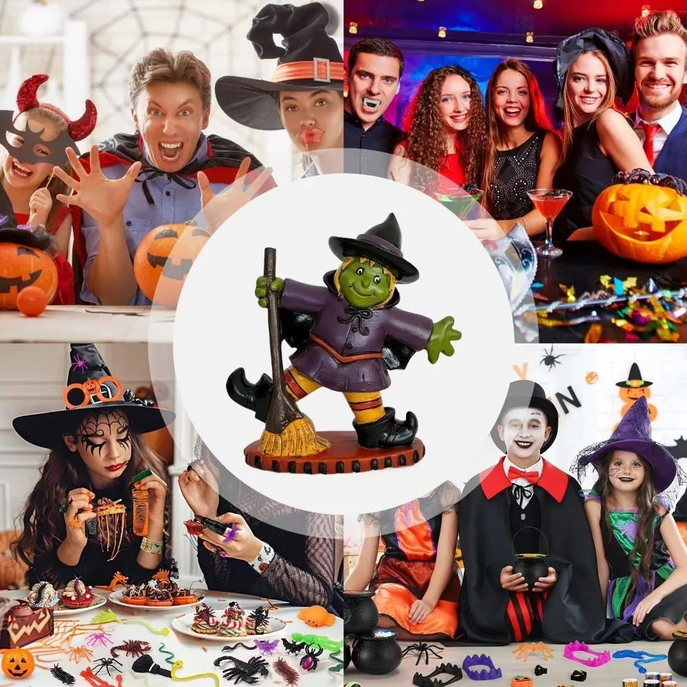 Halloween Themed Halloween Witch Figurine Handicraft Model Desk Witch Sculpture Collectible Display