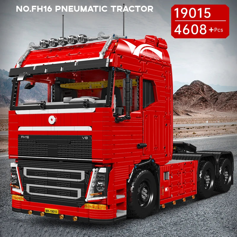 Mould King 19015 Technical Truck Toys The Remote Control FH16 Pneumatic Tractor Building Block Assembly Car Brick Set Kids Gift