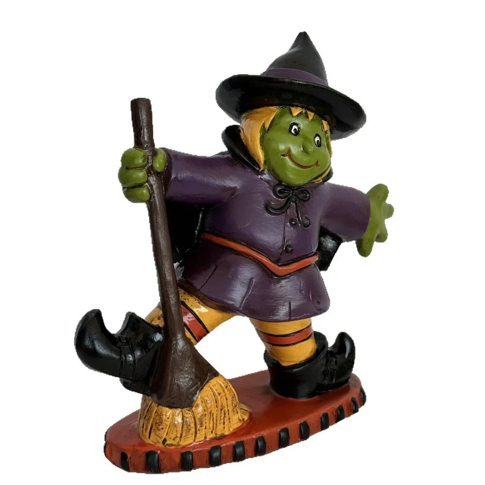 Halloween Themed Halloween Witch Figurine Handicraft Model Desk Witch Sculpture Collectible Display