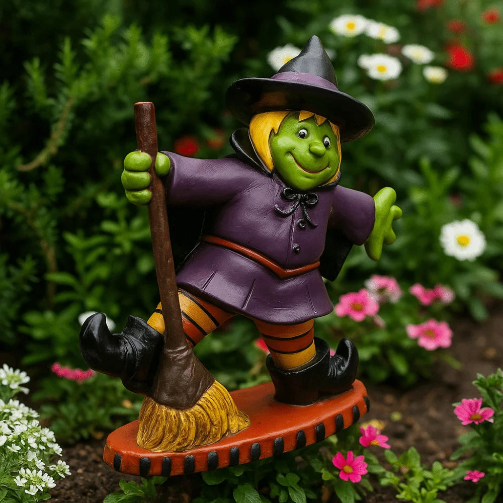 Halloween Themed Halloween Witch Figurine Handicraft Model Desk Witch Sculpture Collectible Display