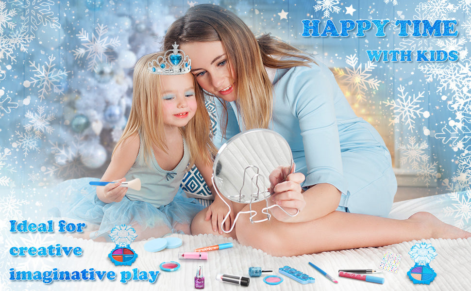 Kids Makeup Kit for Girls, Washable Real Makeup Set for Little Girls, Princess Frozen Toys for Girls Toys