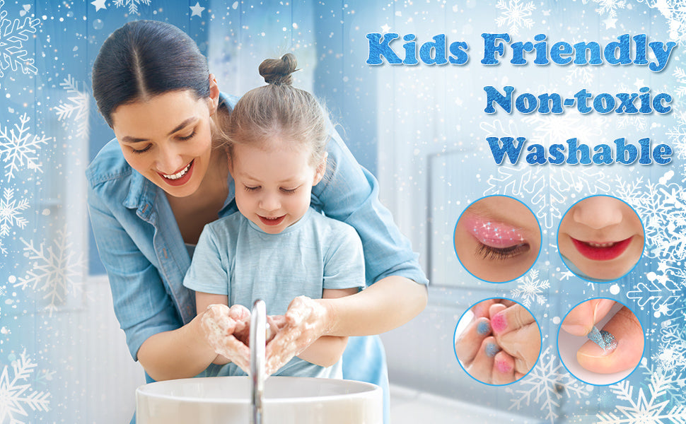 Kids Makeup Kit for Girls, Washable Real Makeup Set for Little Girls, Princess Frozen Toys for Girls Toys