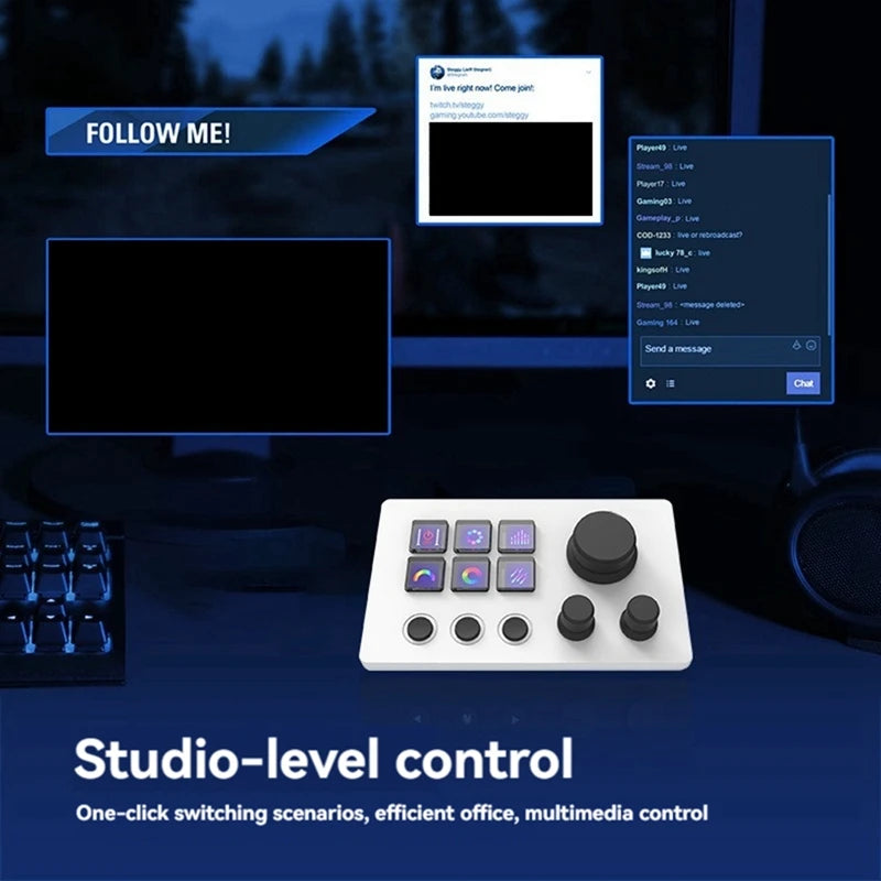 Custom Visual Keyboard Mini Desktop Controller With Screen Knob Macro Programming Streamdeck Live Broadcast Console