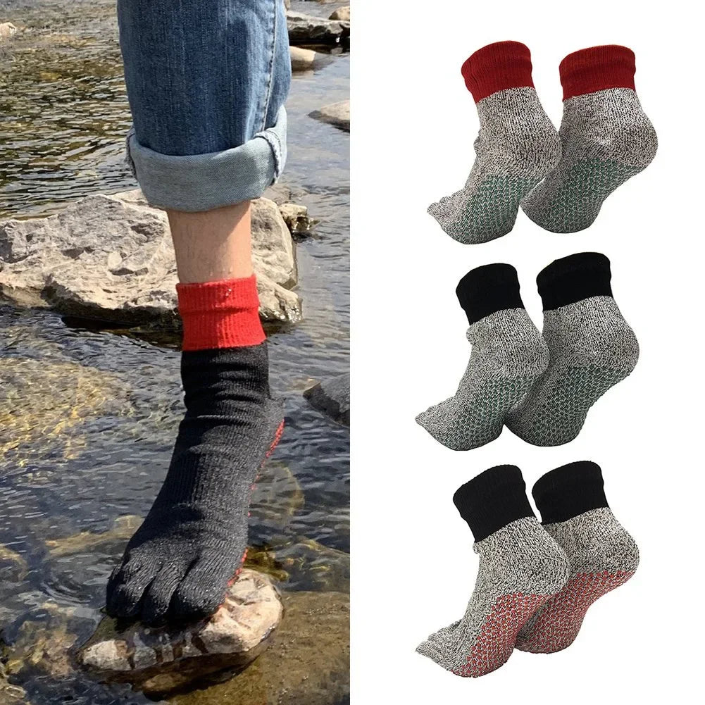 Cut-Resistant Toe Socks Beach Grip Footwear Maker's Supply Safeguard Hosiery Outdoor Activity Socks One-Size Protective Legwear