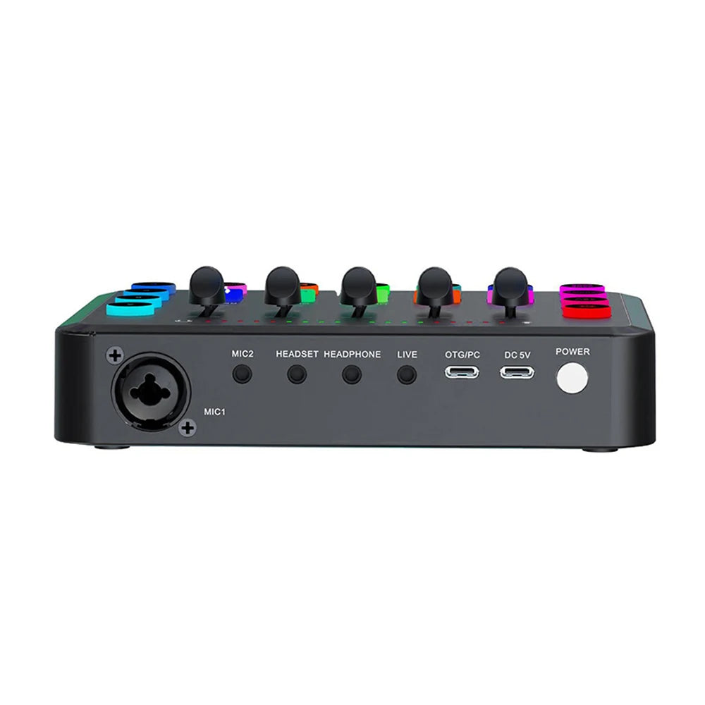 Gaming Audio Mixer,Streaming 4-Channel RGB Mixer With XLR Microphone Interface,for Game Voice,Podcast, Ampli Game SC3