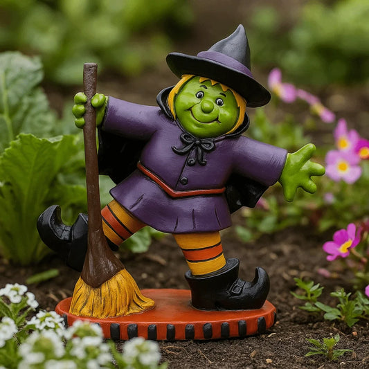 Halloween Themed Halloween Witch Figurine Handicraft Model Desk Witch Sculpture Collectible Display