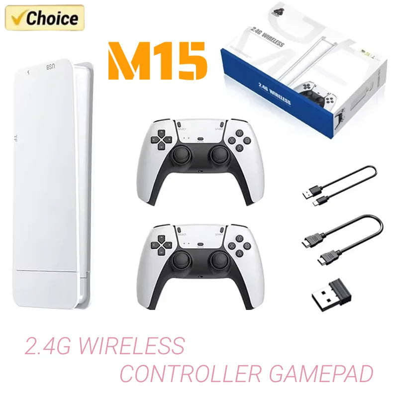 M15 Game Stick Mini TV Handheld Game Classic 4K Retro Game Wireless Controllers HD Output Gaming Consola for PS1 Arcade