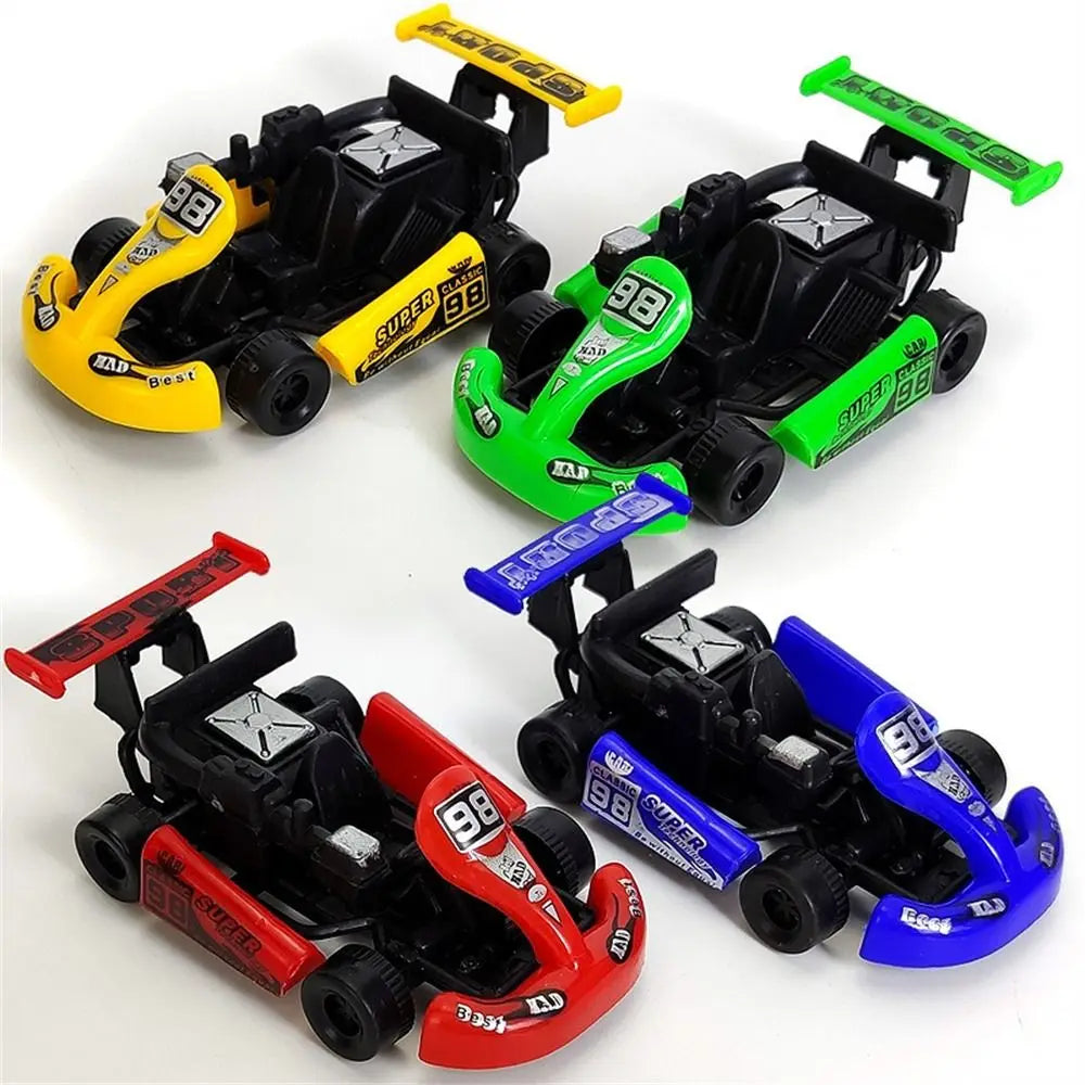 1PC Random Four-wheel Pull Back Car Car Model Vehicle Toy Racing Model Kart Colorful Plastic Racing Car Toy For Boys Kids Gift