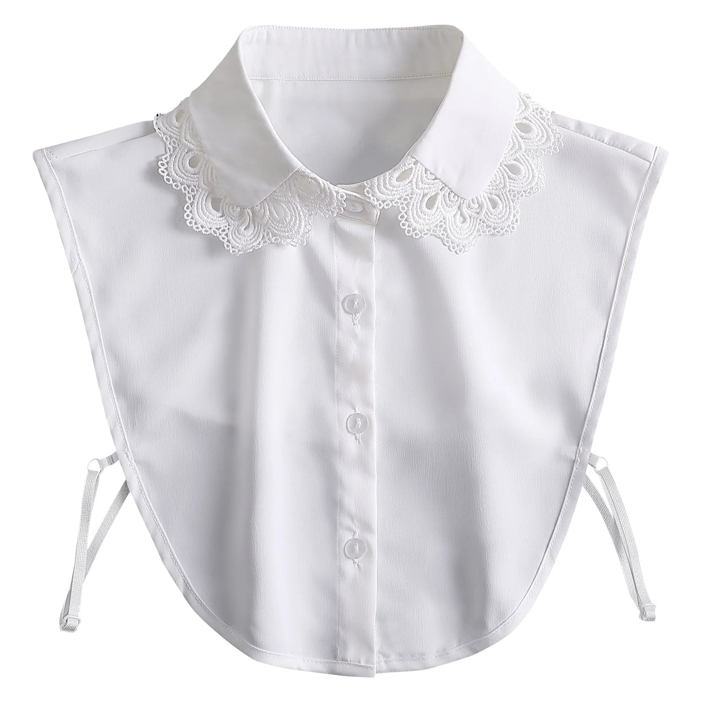 Fashion 2024 Front Tie White Fake Collar for Women Stand Detachable Collar Fake Girls Vintage Lace Ladies False Blouse Collar