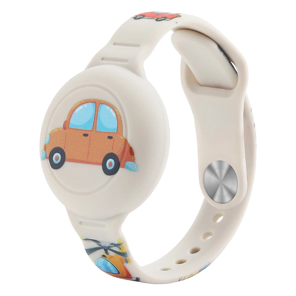 Cute Waterproof Silicone Toddler GPS Tracker Wristband for AirTag Kids Cartoon Design Lightweight